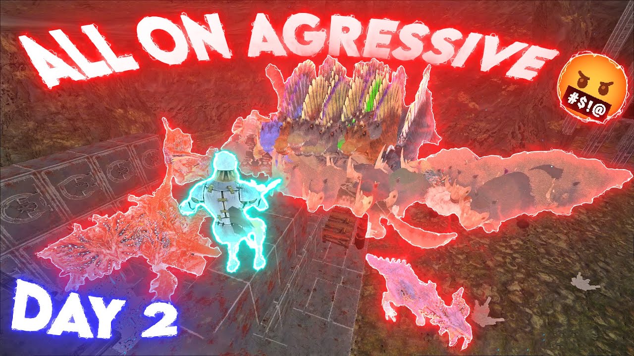 SOLO Player Vs 100+ AGGRESSIVE Dinos Base On The Most COMPETITIVE ARK Server