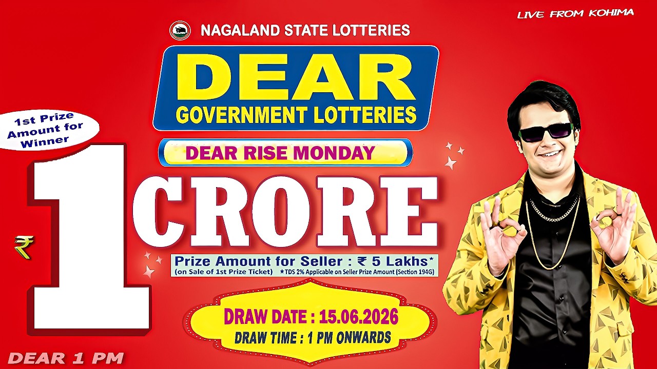 DEAR LOTTERY LIVE: 1PM 15.06.2026 NAGALAND STATE LOTTERY LIVE DRAW