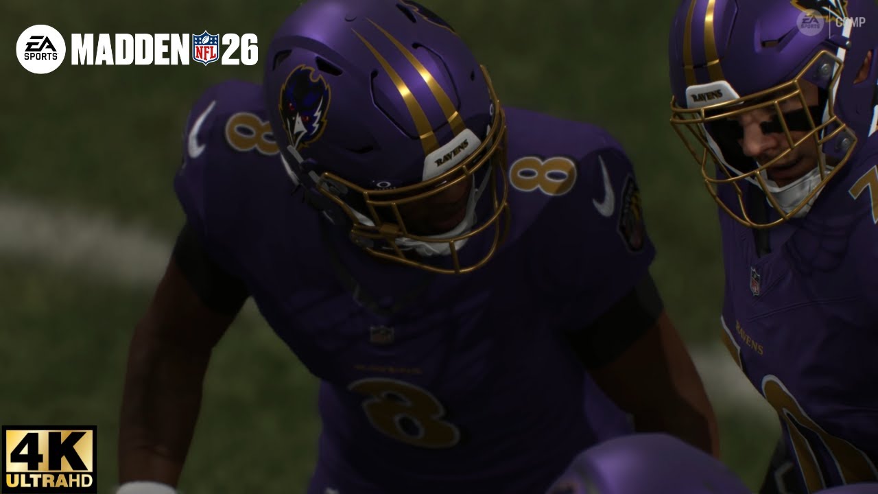 Madden NFL 26 Gameplay Baltimore Ravens Ranked Gameplay (No Commentary) 4k Ultra
