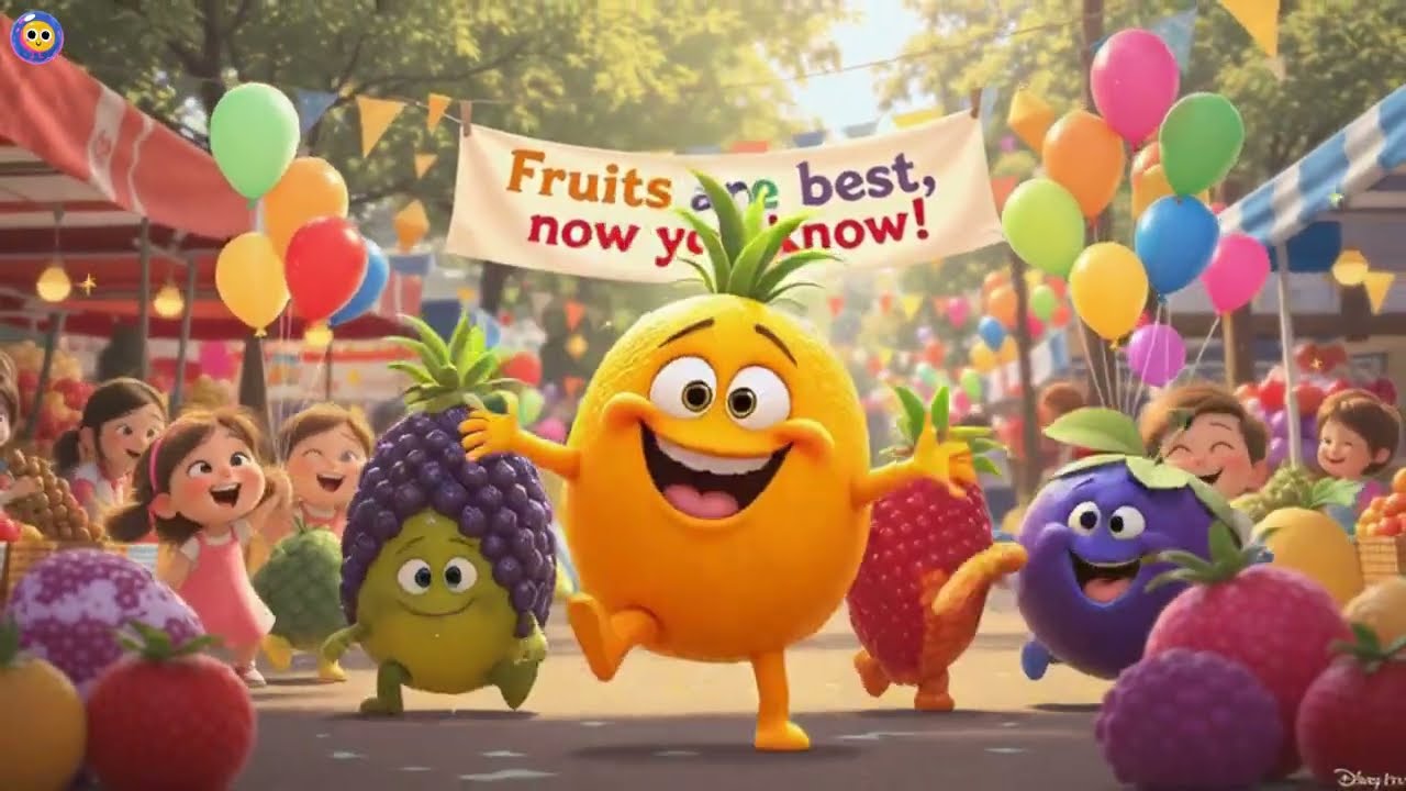 FRUITS & SHAPES SONG for Kids | Learn Colors, Shapes & Healthy Eating