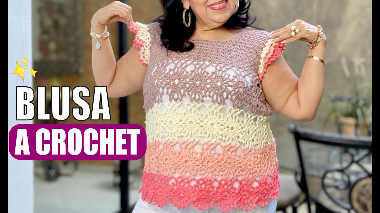 💜🌸 CÓMO TEJER ESTA BLUSA DE FLORES A CROCHET  - YO TEJO CON LAURA CEPEDA 💜🌸