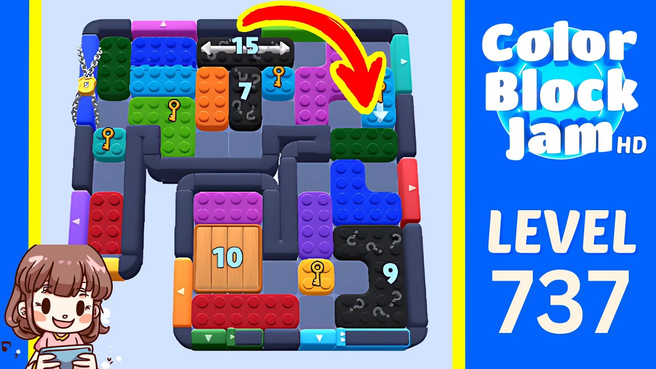 Color Block Jam Level 737 Solution Walkthrough