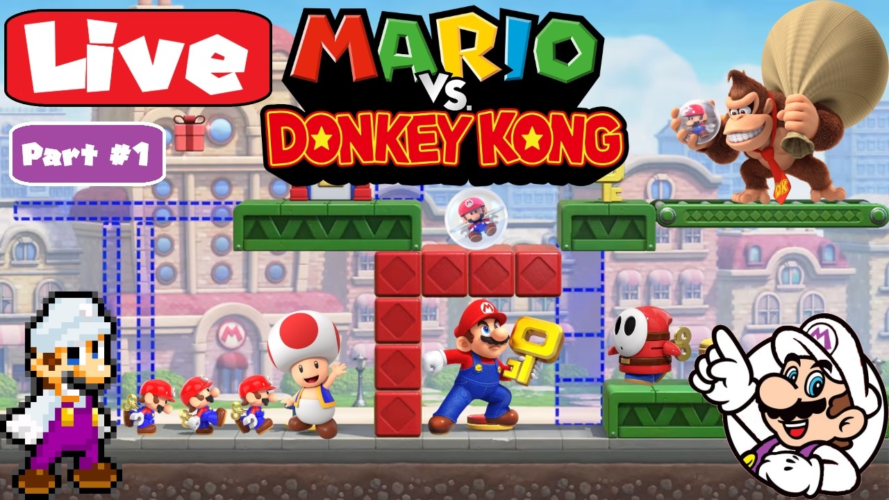 Mario vs. Donkey Kong (Switch) Part 1 - Mario's journey to stop DK's heist, it's Mini Mario Mayhem!