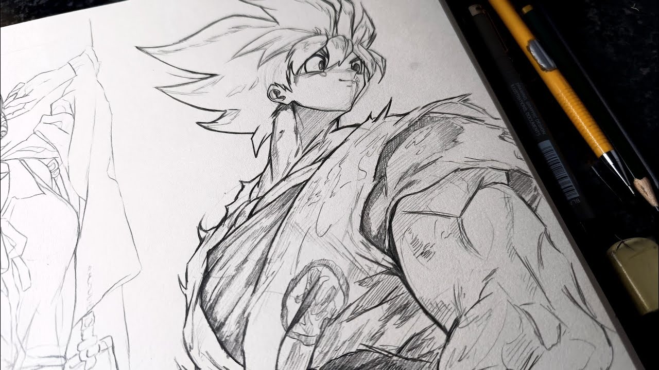 GOKU DRAWING TUTORIAL STEP BY STEP (Dragon Boll Z)
