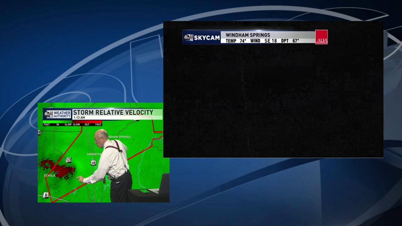 ABC 33/40 severe weather coverage 1am to 3am 4-14-19