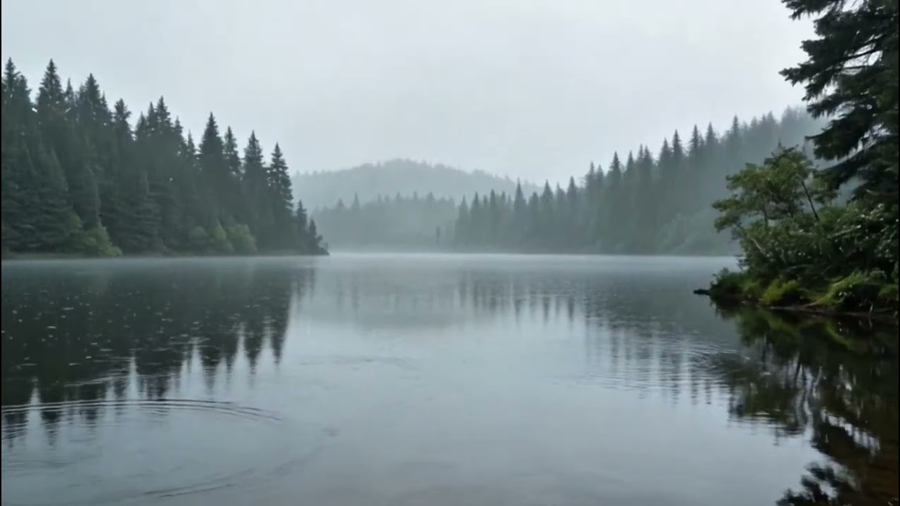 Real Rain on Lake Sounds 🌧️ ASMR for Deep Sleep, Relaxing Nature Ambience (3 Hours)