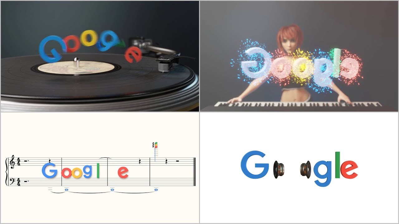Google Logo Musical Intro Compilation - sheet music, piano and sounds