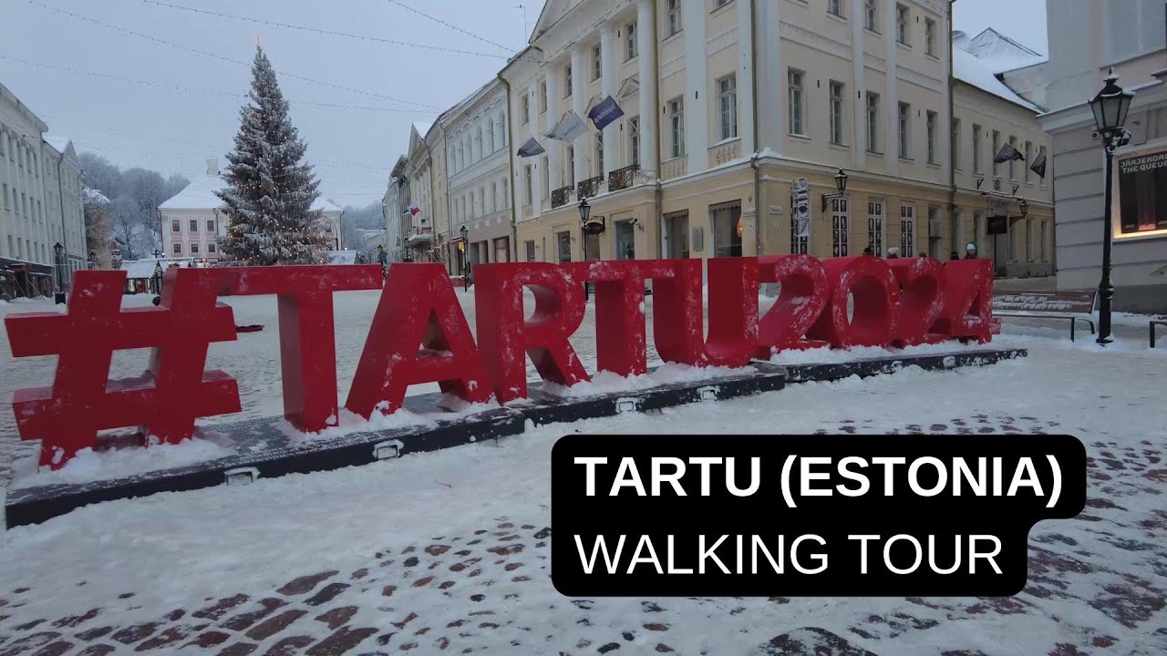City walks series - Tartu, Estonia (walking tour, Christmas tree 2022)