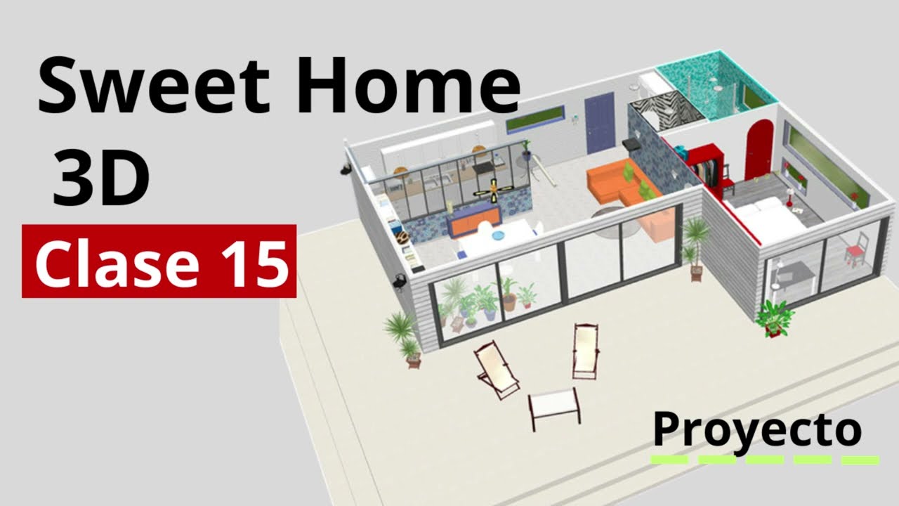 Clase 15: Sweet HOME 3D  |Texturas- colores Habitaciones, Interior - Exterior, Techos insertar