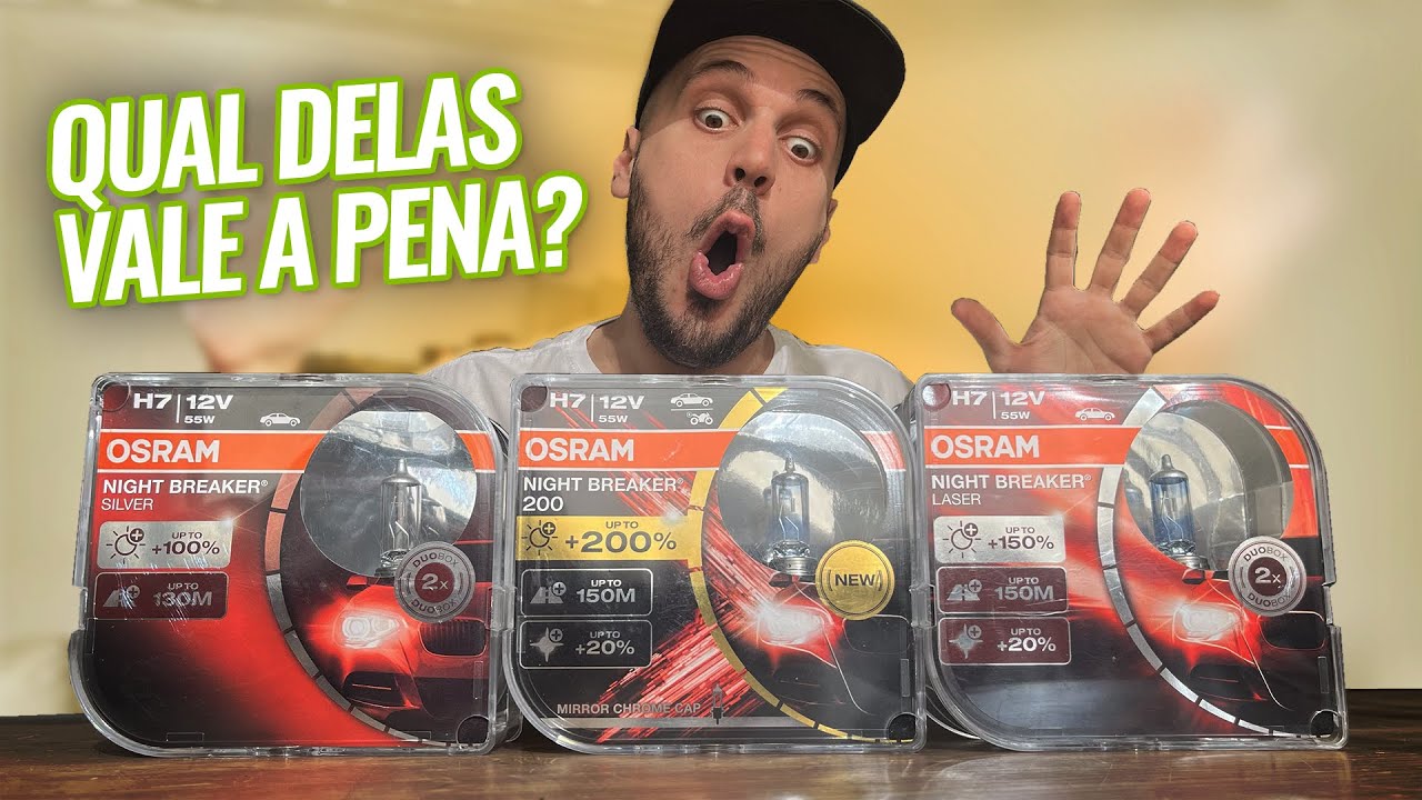 Qual é a melhor? OSRAM Nightbreaker SILVER vs LASER vs 200 (TESTE COR, CORTE, INTENSIDADE)