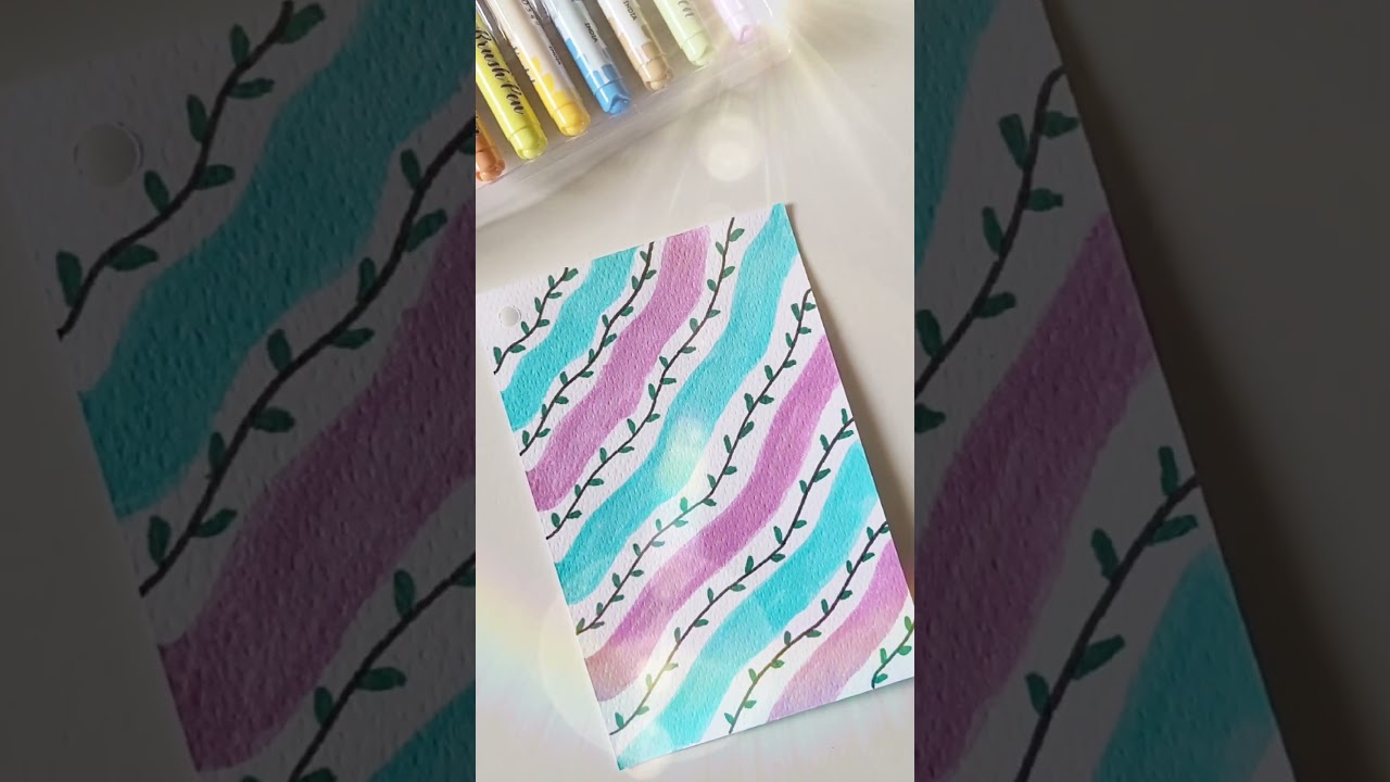 DIY Bookmark Art ✨ | Easy Brushpen Tutorial #bookmarkart  #diy #brushpenart  #aestheticart #shorts