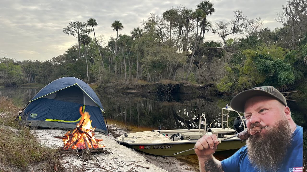 Camping Alone on a Gator Infested Creek by Boat | Hunt, Cook, Camp