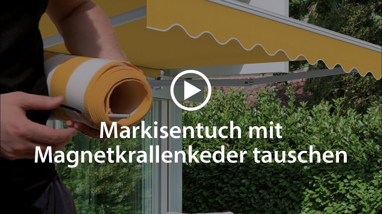 Markisenstoff wechseln - Aedis 2000 Markisentuch mit Magnetkrallenkeder wechseln  | paramondo