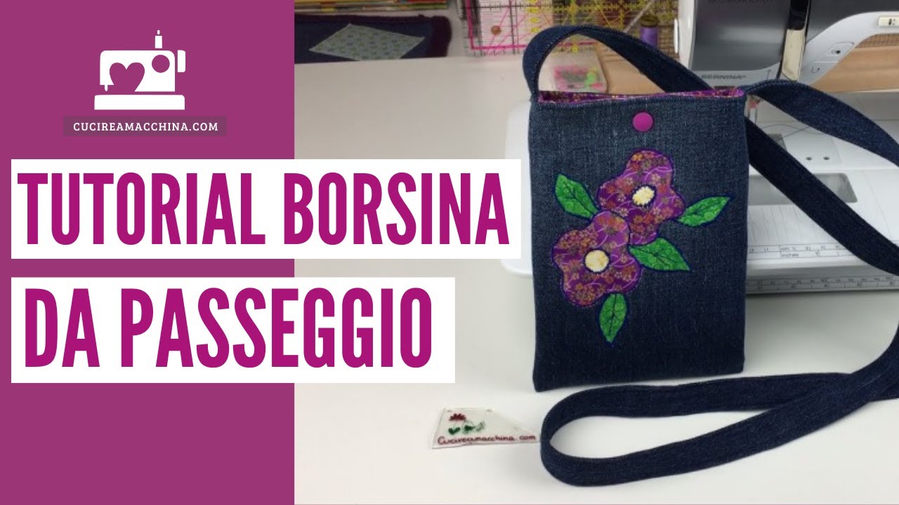 Come cucire una borsina da passeggio con tracolla per cellulare