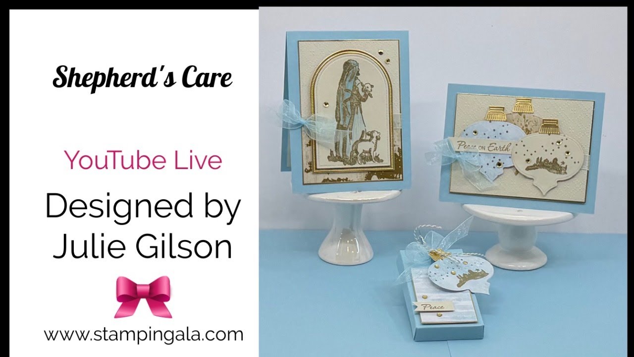 Shepherd's Care Christmas Cards | Elegant Nativity Scene in Balmy Blue & Gold