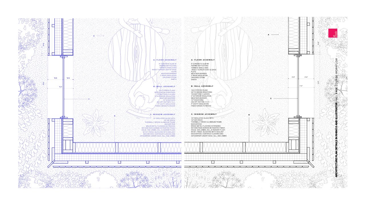 Elegant Architecture Detail Drawings in Rhino 8 and Illustrator - 2 Easy Methods