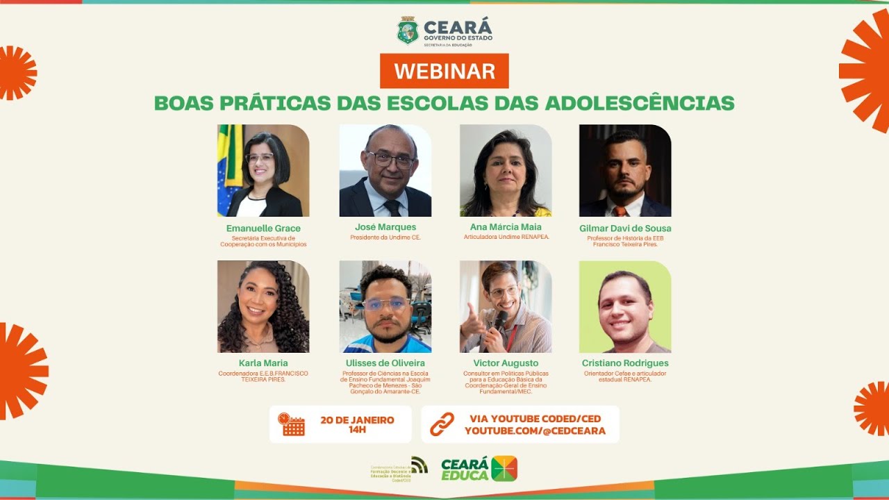 Webinar boas práticas das Escolas das Adolescências