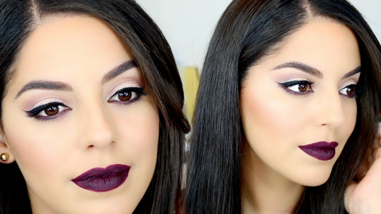Maquillaje Vino con Doble Cat Eye