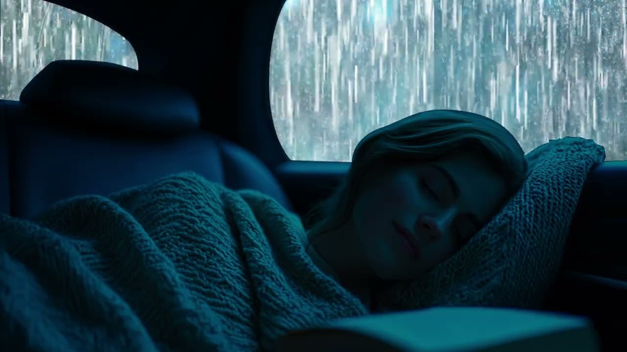99% Fall Asleep Fast with Heavy Rain & Thunder on Car Roof | Cozy Storm Night for Deep Sleep 3 Hours