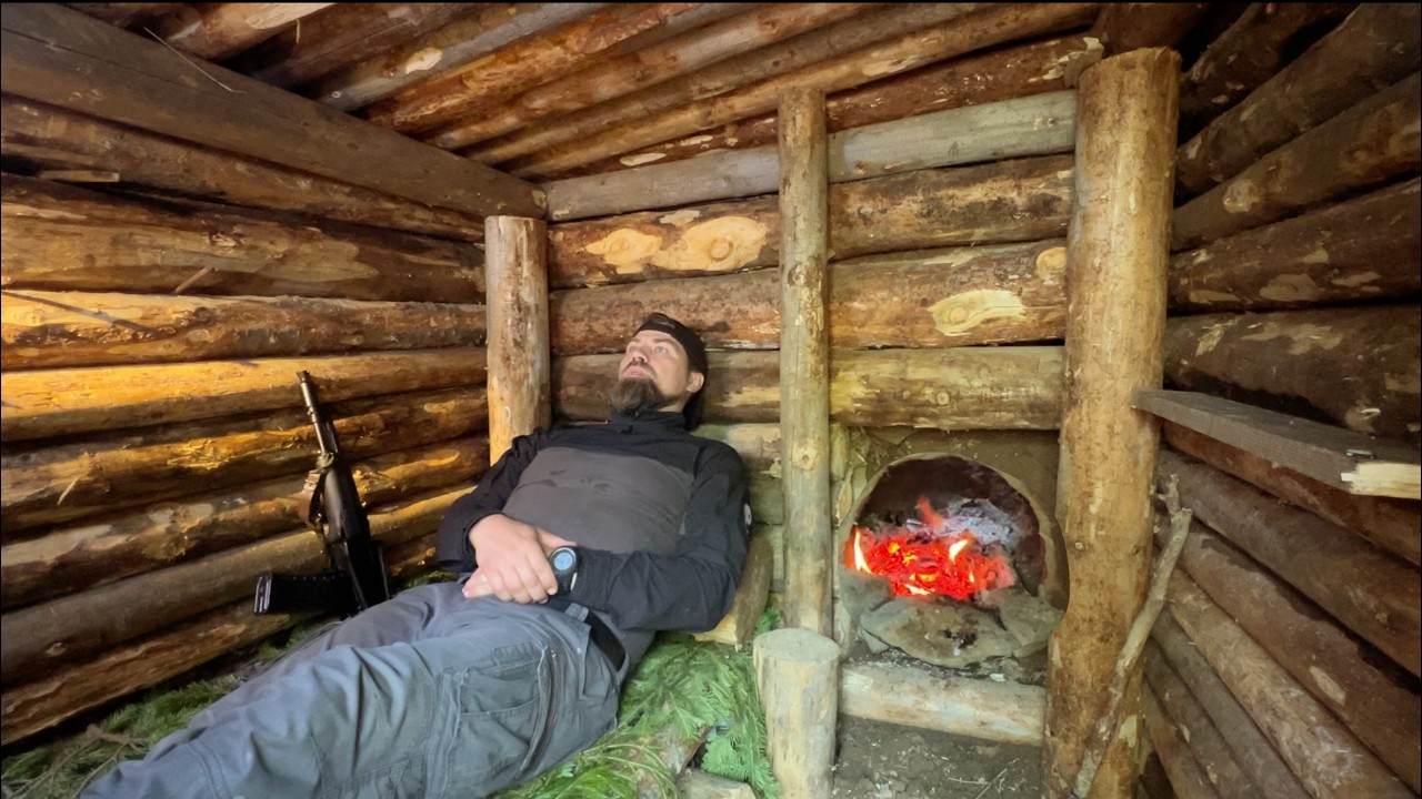 24 Hours in the Wild Forest Among Bears. Surviving Alone in My Den.