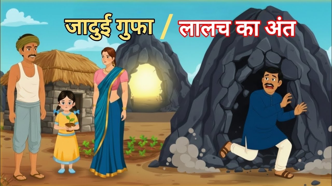 ईमानदार पत्थर तोड़ने वाला और रहस्यमयी गुफा | Moral Story in Hindi | 2D Cartoon Story