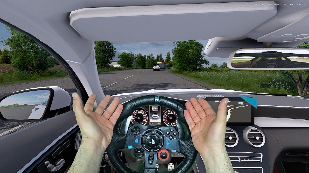 POV Car Driving Mercedes Benz C63s | Euro Truck Simulator 2 | Steering Wheel Game Play | SnowyMoon |