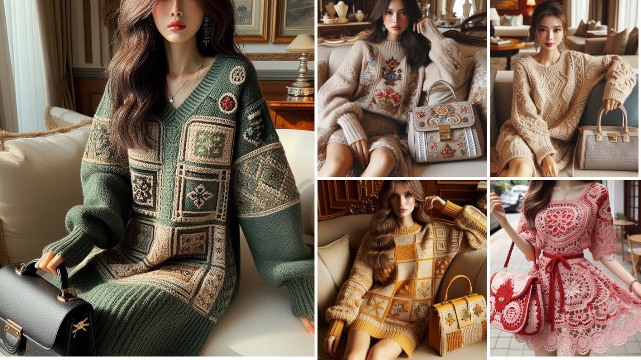 Beautiful crochet handbag | luxury handbag | knitting bag | different color patterns