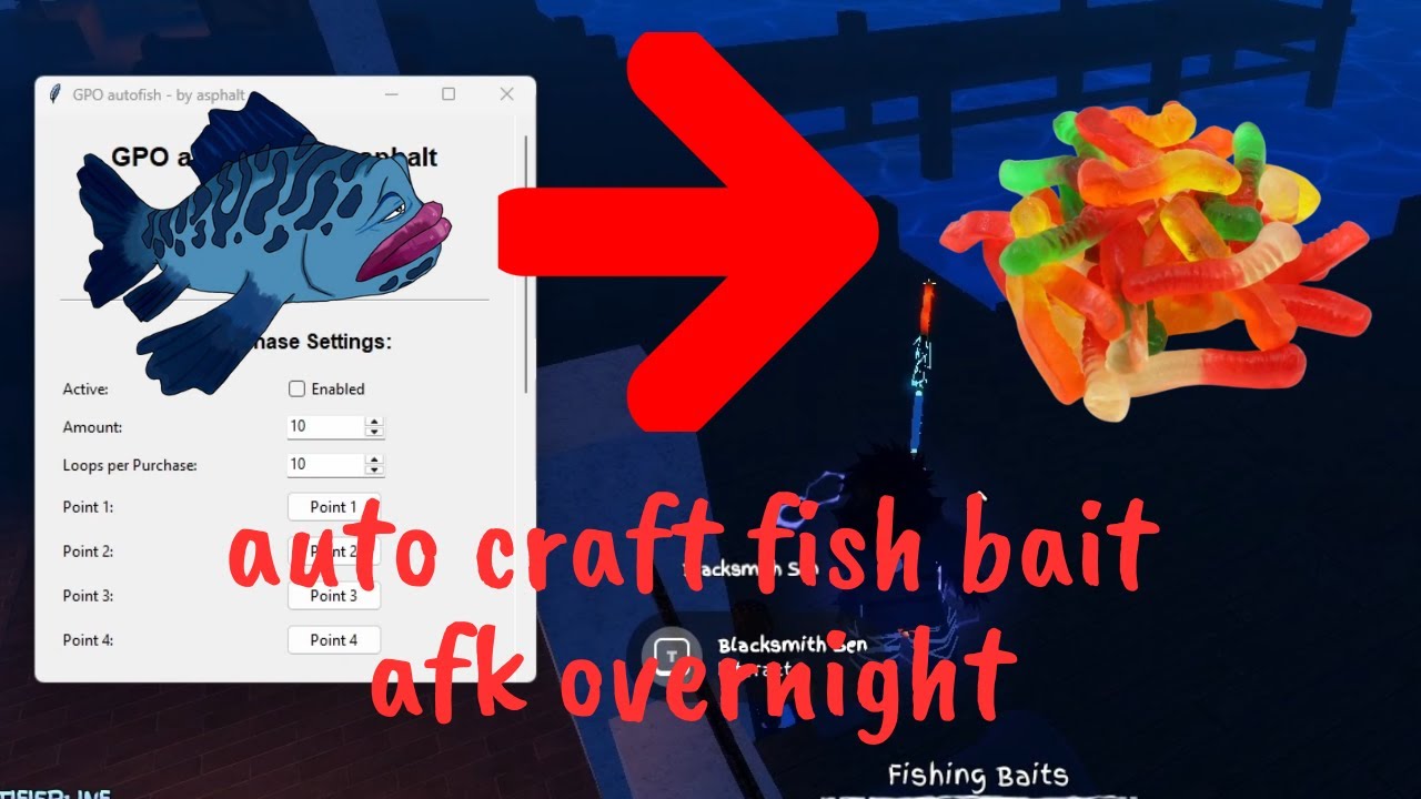 [GPO] How To Auto Craft Fish Bait Using Asphalt Macro