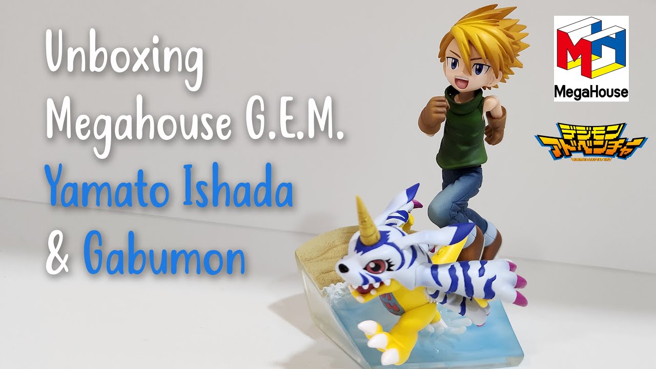 Unboxing MegaHouse G.E.M. Series Digimon Adventure Yamato Ishida and Gabumon 2022 ver. Figure