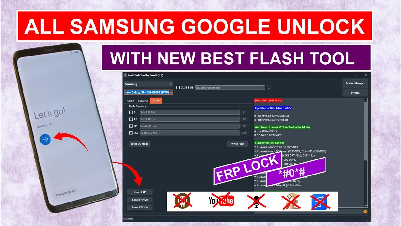 All Samsung FRP Bypass Tool | All Samsung FRP Unlock Tool |Best Flash Tool By Boss| Vivo| Mi| Oppo🔥