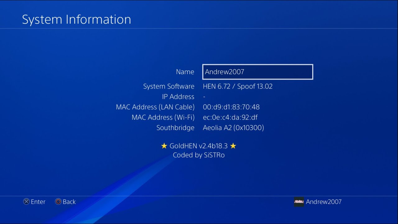 PS4 Jailbreak Spoofed To Jailbreak 13.02 GoldHEN