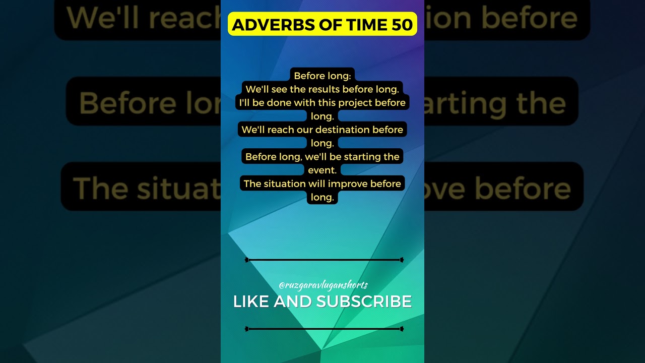 Learn English / Adverbs of Time / Everyday 1 