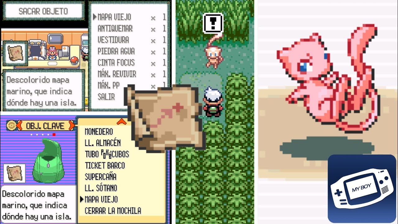 Cheat del Mapa Viejo para ir a Isla Suprema y capturar a Mew en Pokemon Esmeralda en My Boy