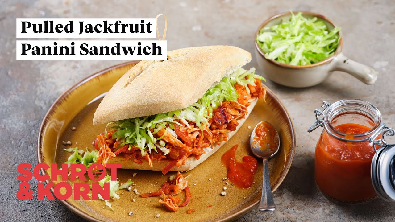 Pulled Jackfruit Panini Sandwich | Burger mit Fleischalternative | Schrot&Korn Rezept