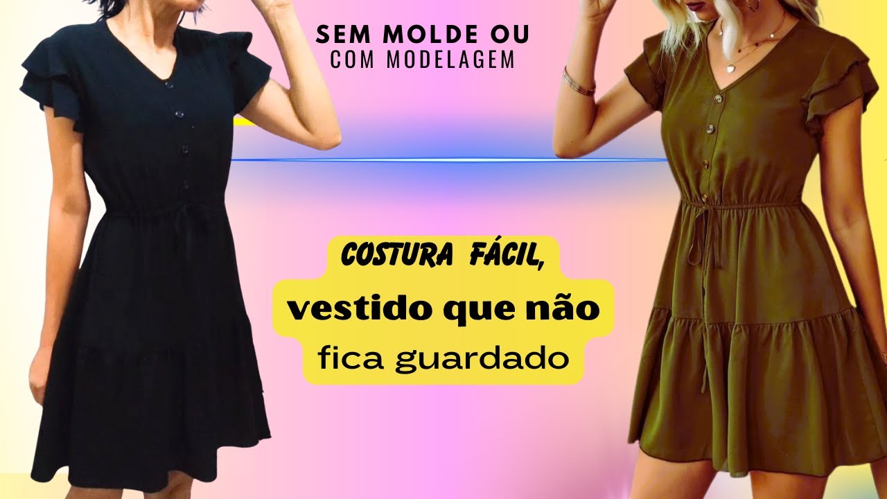 🗼- VESTIDO  COSTURA FÁCIL  PRÁTICO  E CONFORTÁVEL   - Luciete Vasconcelos