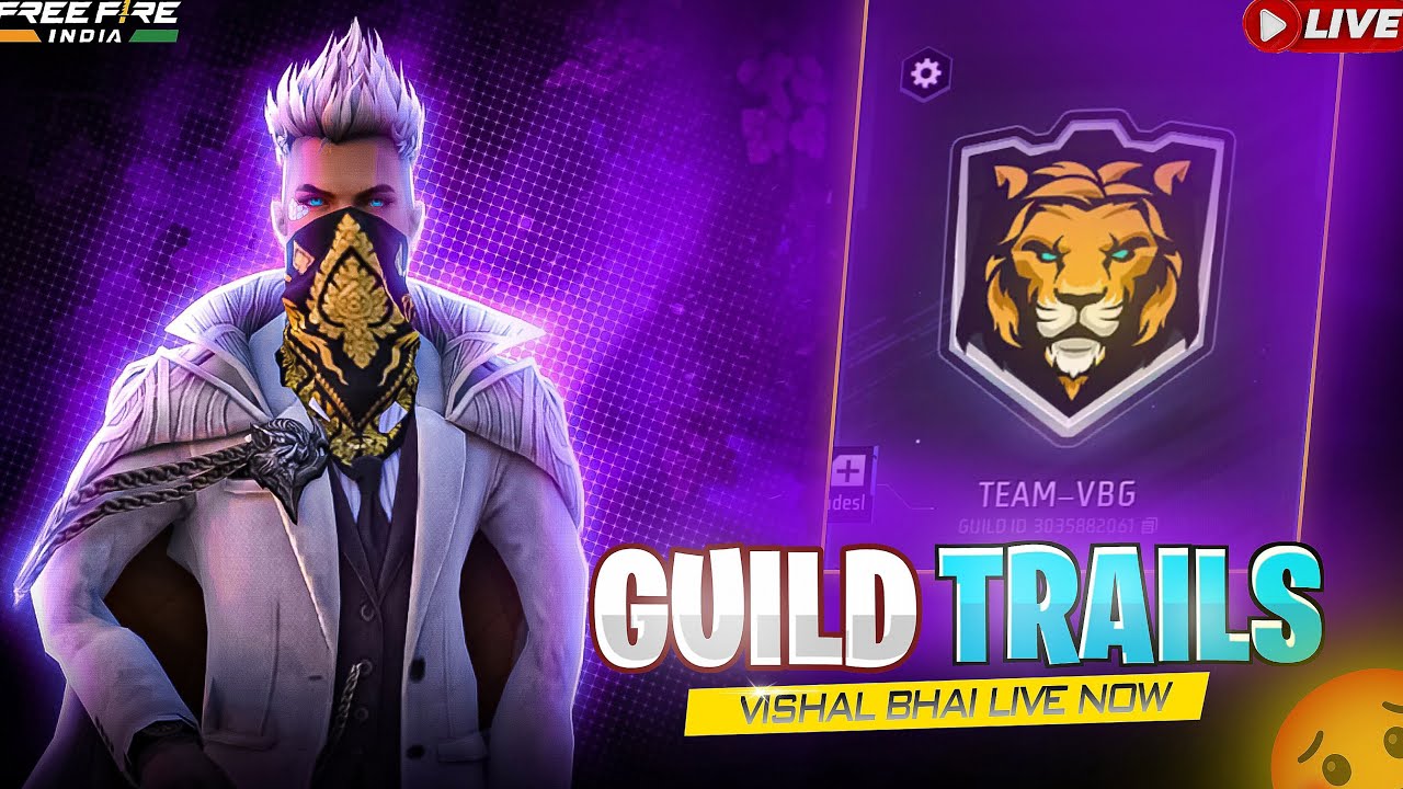 PRO LEGENDS GUILD TRAILS 🥶🥵🇮🇳--FREE FIRE TELUGU VISHAL BHAI IS LIVE -TELUGU GAMING 