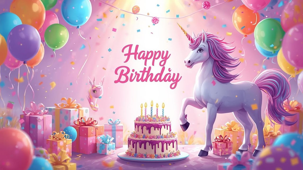 🦄 Happy Birthday Song, Unicorn Themed🎂🌈