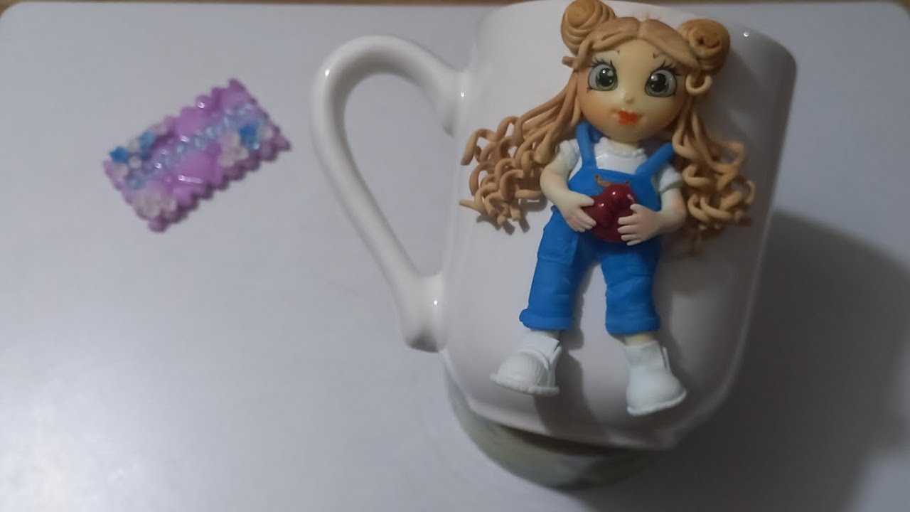 دختر خمیری با لباس سرهمی 🌸 | Polymer Clay Girl in Jumpsuit