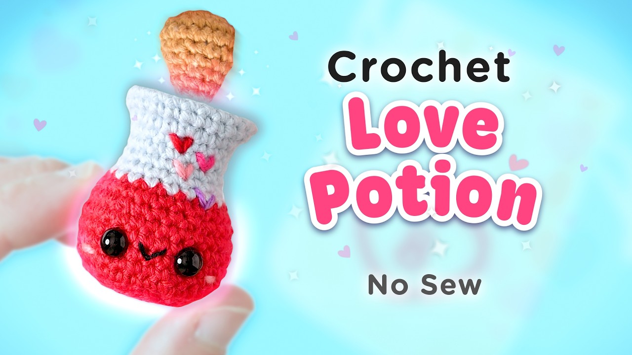 Easy Crochet Love Potion 💘 | Mini Valentine Amigurumi Tutorial for Beginners
