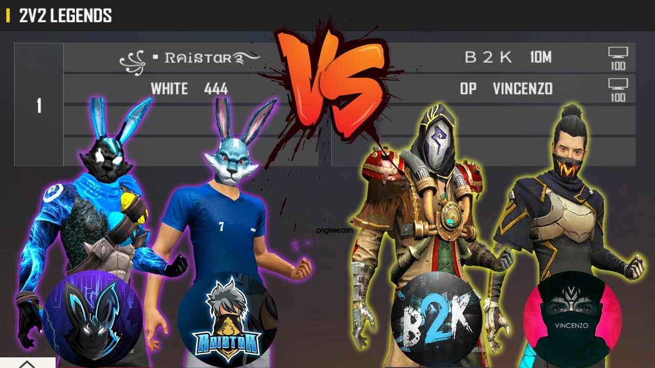WHITE 444 RAISTAR VS B2K VINCENZO | 2V2 LEGENDS VS KINGS - DANGEROUS ROOM - تحدي اساطير اللعبة