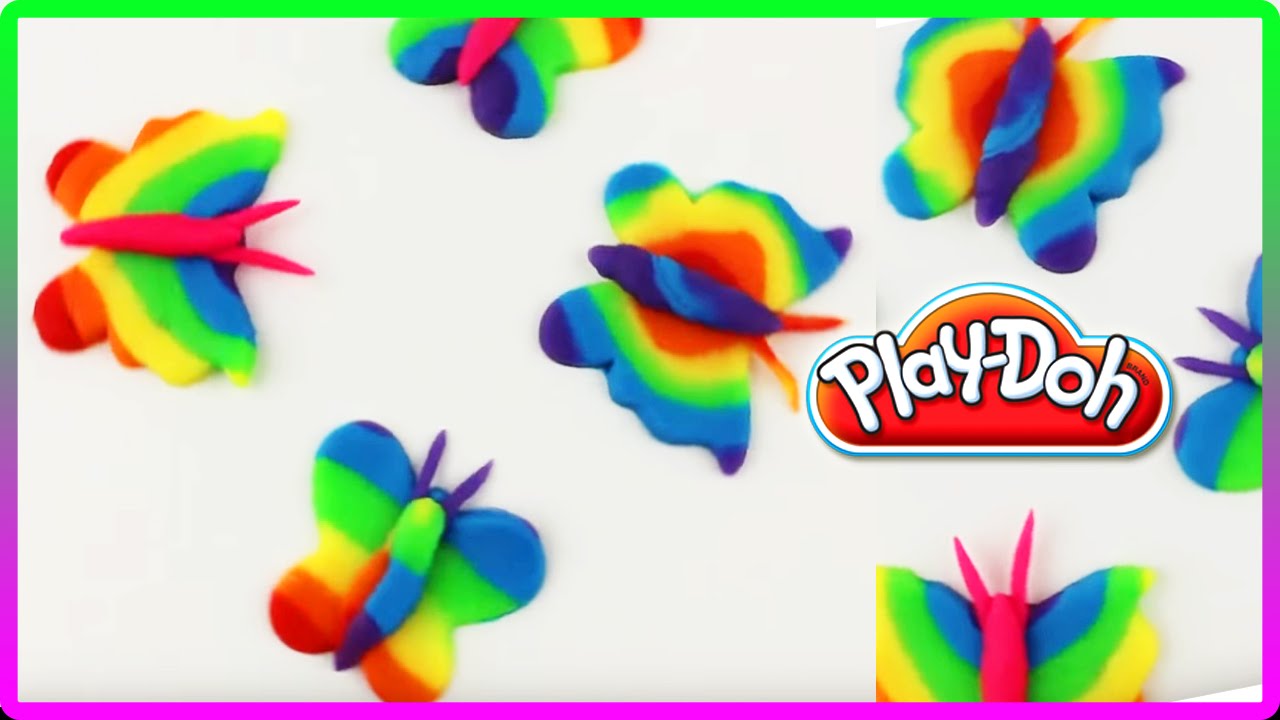 &hearts; Play Doh How To Make Rainbow Butterflies Plasticine Creation