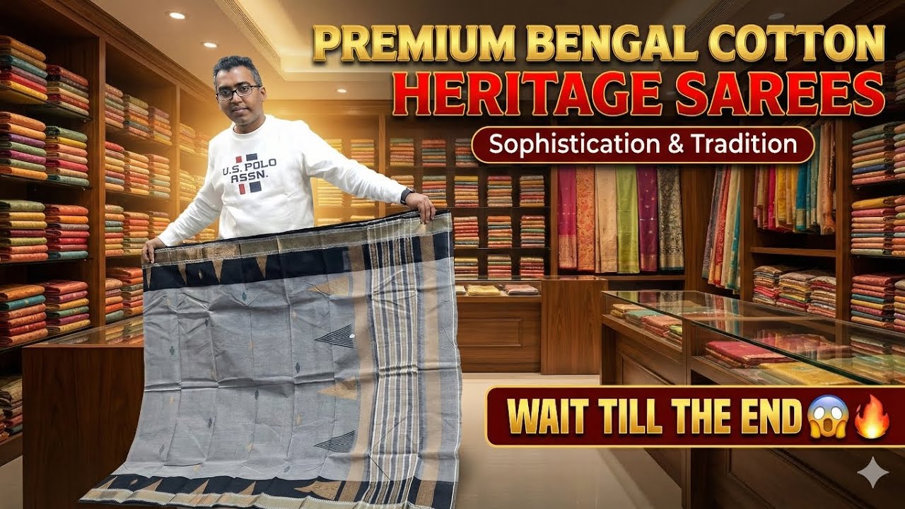 Premium Bengal Heritage Cotton Sarees 2026 ✨Authentic Tant Best saree boutique saltlake#kolkatasaree