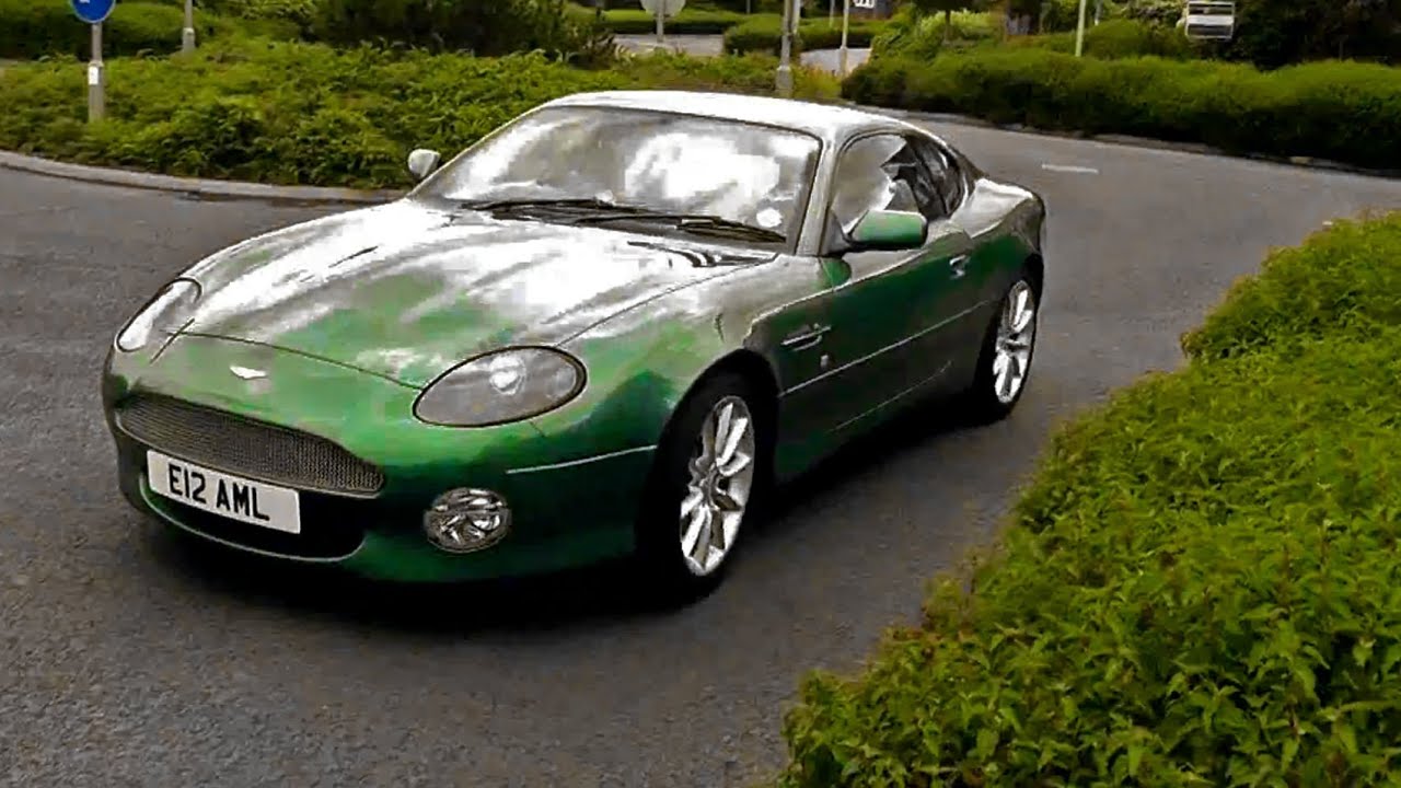 Aston Martin DB7 driveby & small backfire