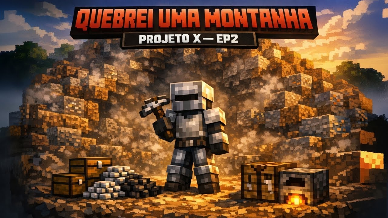 ”Quebrei uma montanha no Minecraft”  PROJETO X  ep2