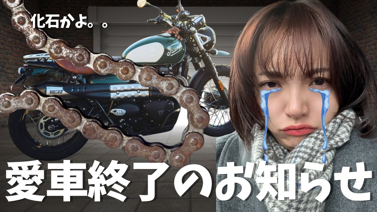 【初心者バイクメンテ】バイク女子サビと同化！？錆びすぎたチェーンの末路