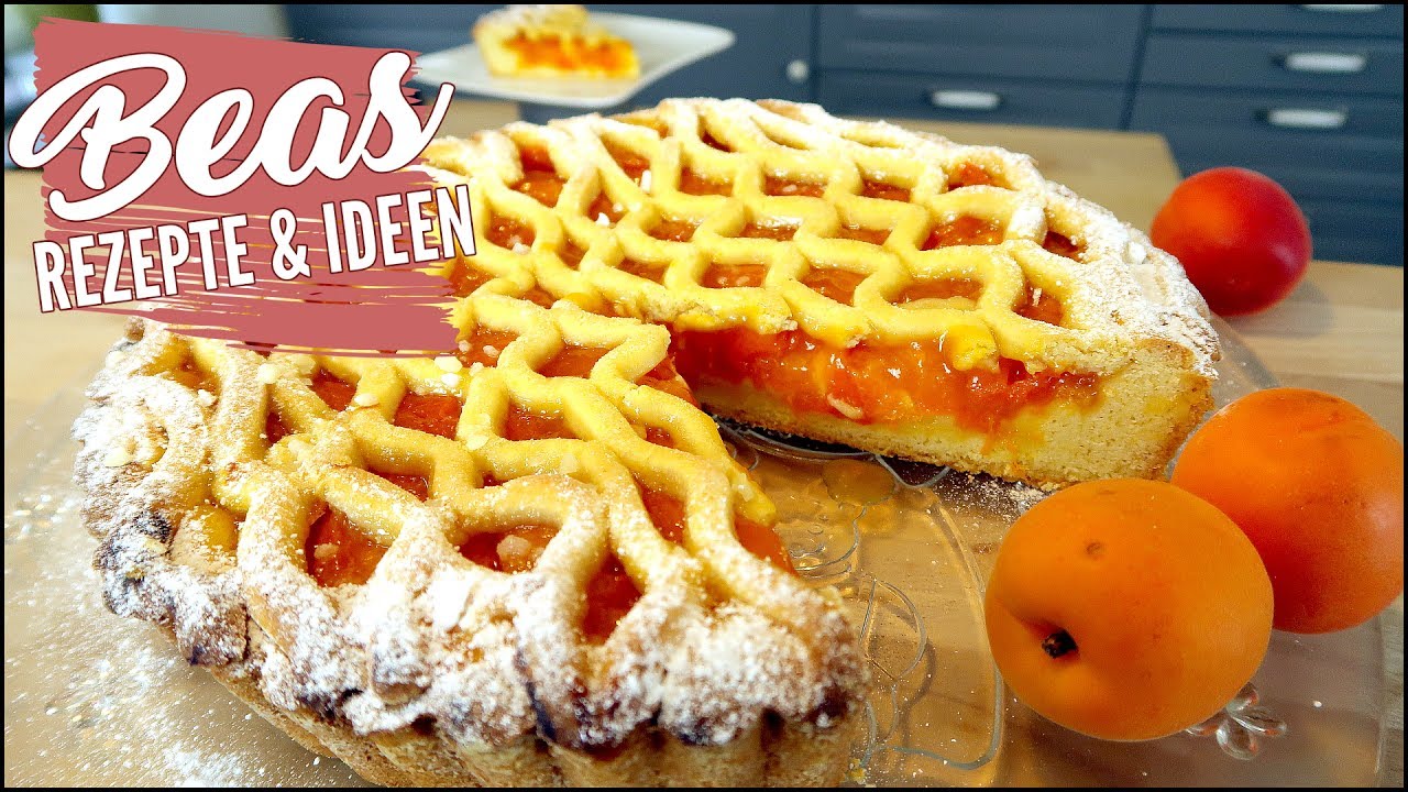Aprikosentarte Rezept mit Pudding | Gitterkuchen mit Aprikosen backen