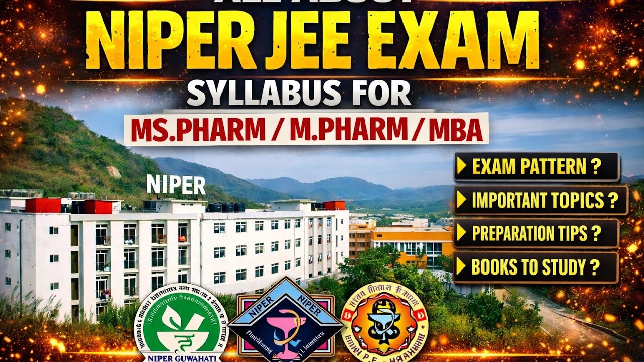 Syllabus of NIPER Exam 2026 For MS Pharm, M. Pharm & MBA🔥 Being Pharmacist