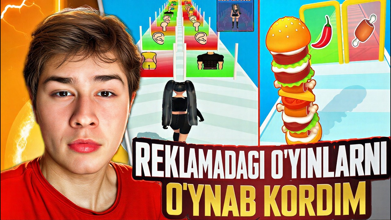 REKLAMALARDA😳CHIQADIGAN O'YINLARNI O'YNAB  CHIQDIM | HAMMANI ASABIGA😱TEYGAN O'YINLARNI O'YNADIM