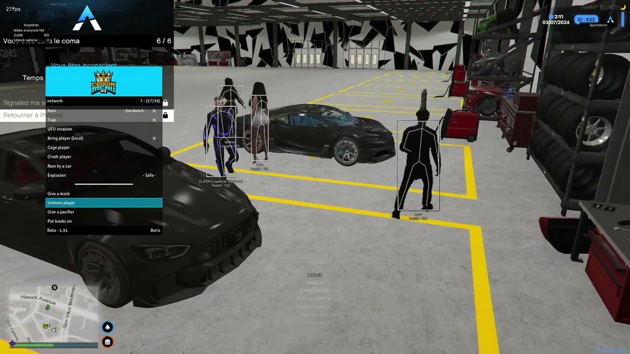 Avec mon mode menu je lui mets un g*de sur la tête !!! ( GTARP - Alesia RP )
