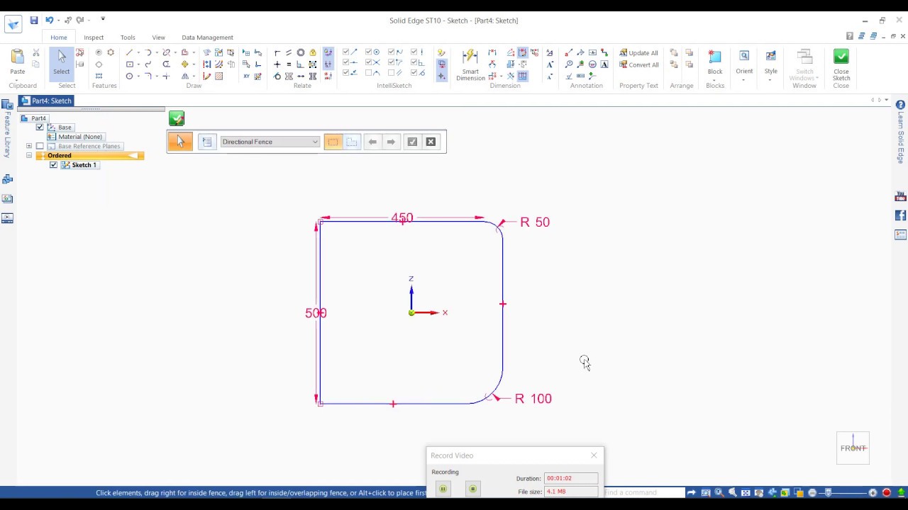 #3 Solid edge sketching fillet and chamfer | Solid edge free training